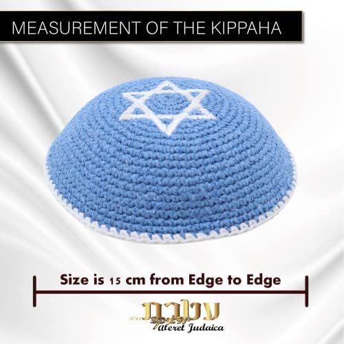 ATERET Judaica - Kipahs de tricotes de malha para homens meninos e filhos, chapéu de Yamakah de Israel - Kippot- Size 16.