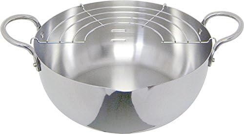 Urushiyama Metal Industries SAG-22W Tempura Pot, frigideira, com rede, 8,7 polegadas, indução compatível com aço inoxidável, feita no Japão
