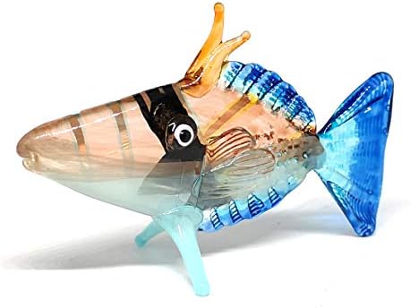 Zoocraft Glass Fish Figure Style Decor em miniatura de mão em miniatura escultura de lâmpadas de artesanato