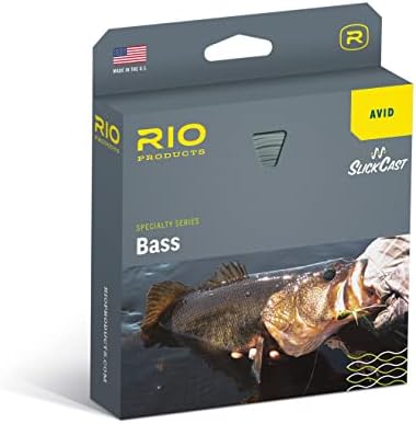 RIO Produtos Avid Série Bass Linha de mosca, condições de pesca quente, diminuição da frente com loops soldados, fundição fácil,