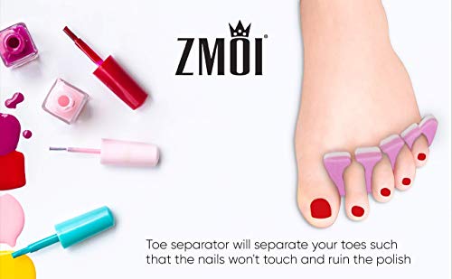 ZMOI 120 PCS Premium Pedicure Toe Separators - Acessórios de pedicure macios e duráveis ​​de salão em massa - 4 cores
