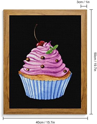 Aquarelagem Cupcake Diamond Art Pintura redonda kits de imagem completa para decoração de quarto de parede com quadro