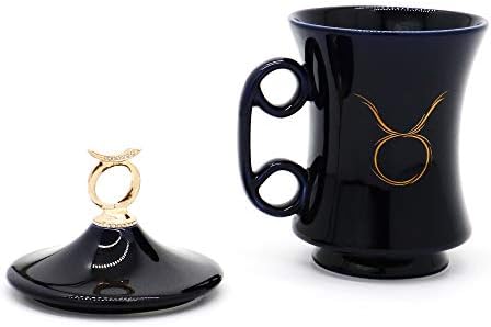 Caneca duoflily cerâmica para mulheres com presente de aniversário para fêmeas constelação embebida em diamante criativo Presente de copo de café