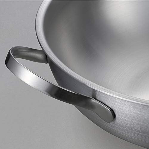 GYDCG 304 Aço inoxidável wok pan não-bastão menos fuma