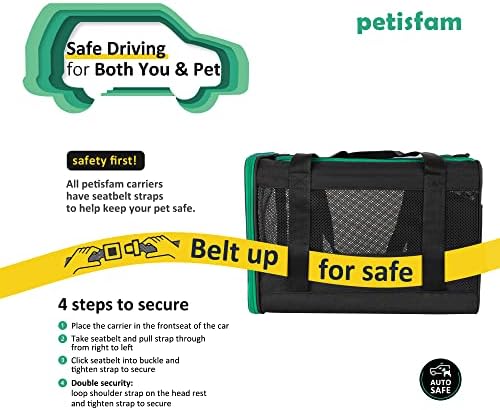 Petisfam Soft Pet Carrier Bag para facilitar a viagem com gatos grandes, grandes, 2 gatinhos e cães pequenos. Fácil
