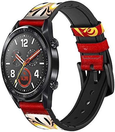 CA0555 Japão Boa sorte Daruma Doll Leather Smart Watch Band Band Strap for Wristwatch Smartwatch Smart Watch Tamanho