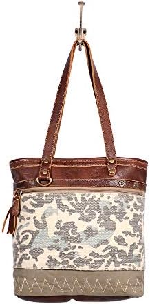 Myra Bags Writer Canvas, Leather & Rug Tote Bag S-1958