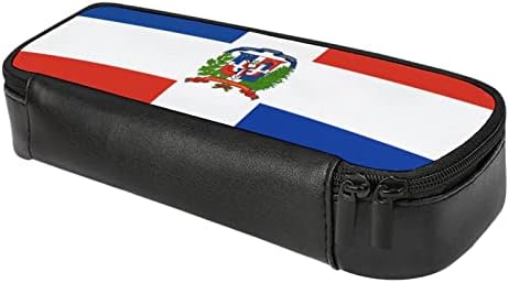 Bandeira da caixa de lápis Dominica Lápis Pu Lápis de Correia Pen de Caixa Grande Capacidade Caixa de Lápis Saco de Maquiagem com Zip