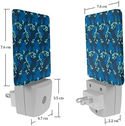 Rodailycay sensor de luz leve silhueta de flores leves, 2 pacotes de luzes noturnas se conectam na parede, luz noturna