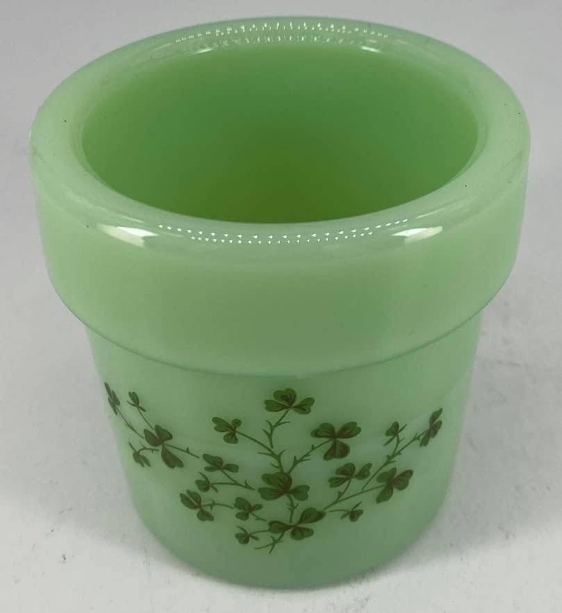 Pote de flores - Jade jadeite jadite vidro verde - Mosser EUA
