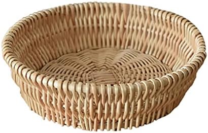 Lukeo Round Wicker Basket Decoration Home Tools Tareds Hand Tools Fruit Breation Storage Basket Dormitório