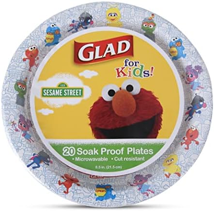 Feliz para as crianças Placas de Papel de Sesame Street de Vila Sésamo de 8,5 ”| Placas de papel na rua Vila Sésamo, lanche para