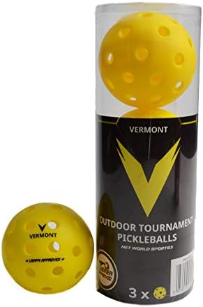 Vermont Indoor & Outdoor Tournament Pickleball Conjunto | Bolas consistentes de vôo 26/40 | USAPA aprovada | Alta visibilidade