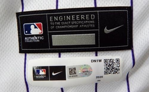 2020 Colorado Rockies Wes Parsons 58 Jogo emitido POS Usado White Jersey 46 489 - Jogo usado MLB Jerseys