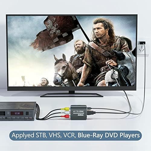 Conversor RCA para HDMI, conversor AV para HDMI para Xbox, PS One, Ps2, PS3, N64, Wii, VCR, VHS, STB, DVD de Ray Azul, TV, Suporte