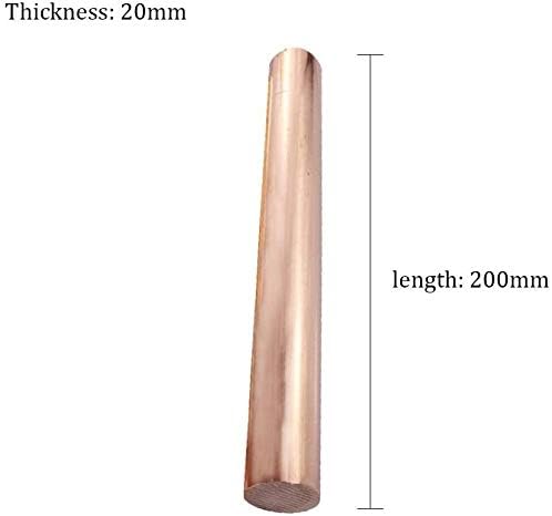 Yiwango Hzonder 99,9% Haste redonda de cobre pura barra de metal T2, comprimento de 200 mm haste de latão