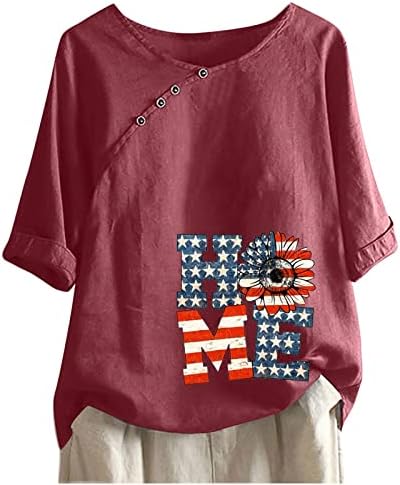 4 de julho camisetas camisetas para mulheres manga curta o pescoço túnicas tópicas de bandeira americana listras tie-dye blusa patriótica