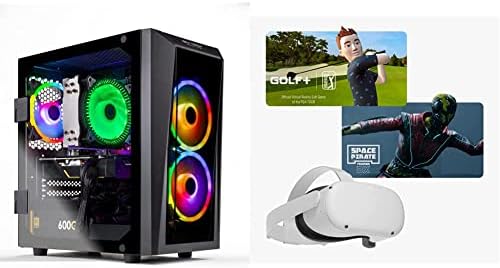 Skytech Blaze II Gaming PC Desktop-Intel Core i3 10105f 3,7 GHz, GTX 1650, 500 GB SSD, 16G DDR4 & Meta Quest 2-fone de