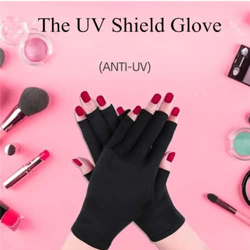 Luvas de proteção UV cosyway para lâmpada de unhas em gel, cuidados com a pele anti-luvas leves para fazer manicures de unhas