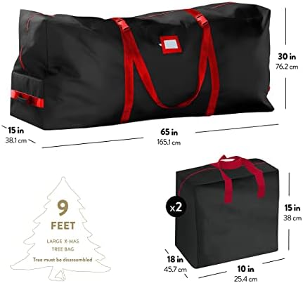Bolsa de armazenamento artificial de árvore artificial de Natal de 3 pacote e dois sacos de guirlanda; Armazenamento