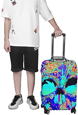 Néon Tripppy Skull Travel Luggage Capa Protetor de bagagem lavável tampas de bagagem com zíper