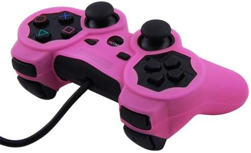 Capa de caixa de pele de silicone rosa para controlador Sony PS3