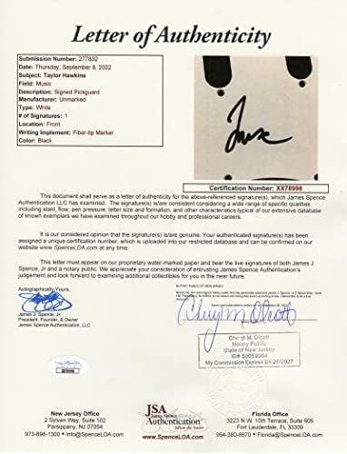 Taylor Hawkins assinou autógrafo em tamanho real Black Fender Stratocaster Guitar Cent com James Spence Carta de Autenticidade