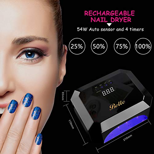 Belle 54W Luz UV para unhas, máquina de perfuração de unhas profissionais, 35000rpm portátil Arquivo de unhas elétricas