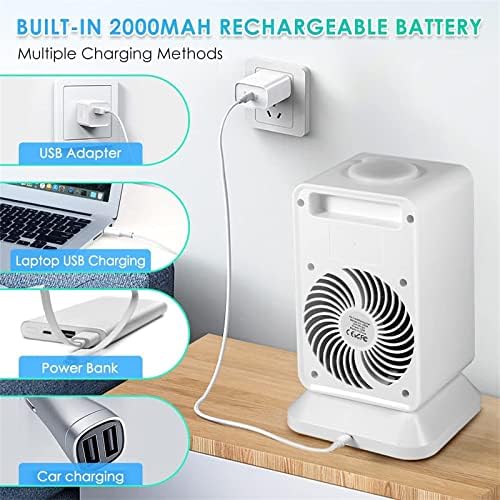 Refrigerador de ar evaporativo, 3 em 1 refrigerador evaporativo pessoal, 2speed Cool Fan e umidificador portátil 2000mAh