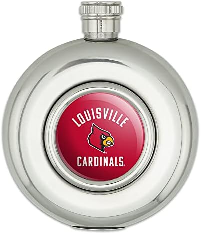 Universidade de Louisville Cardinals redondo aço inoxidável 5 onças de quadril balão