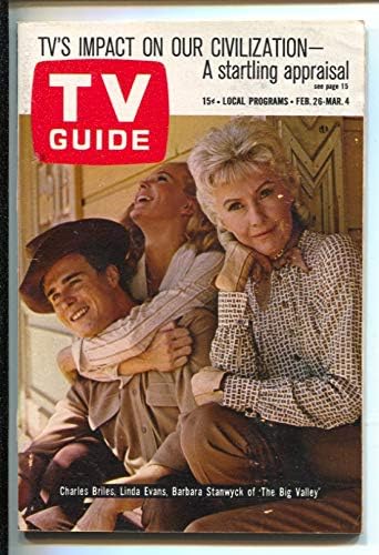 Guia de TV 2/26/1966-Big Valley-Linda Evans-Barbara Stanwyck-Cover-Illinois-No-News Stand Copy-vf-