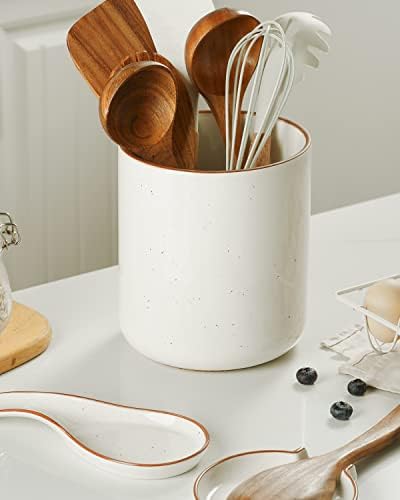 Suporte de utensílio de cozinha getstar, grande porte de utensílios de cozinha de cerâmica para balcão de cozinha com