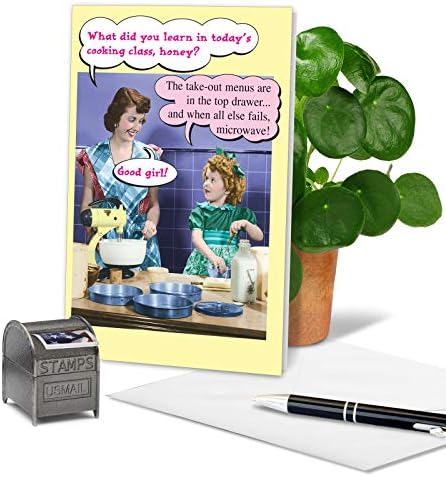 Nobleworks - Cartão de Dia das Mães Funnárias com Envelope - Cartão de Saúde de Humor para Mãe - Microondas 0071