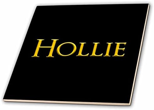 3drose hollie o nome da mulher popular na América. Amarelo no Preto Preto - Tiles
