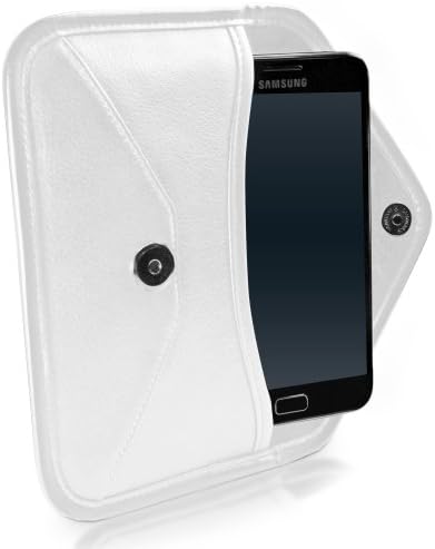 Caixa de ondas de caixa para LG Aristo 3 - Bolsa de mensageiro de couro de elite, design de envelope de capa de couro sintético para LG Aristo 3 - Ivory White