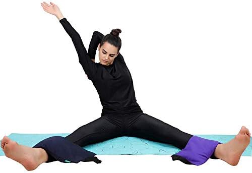Sacos de areia de Yoga Healthandyoga - Bolsa dupla com bolsa impermeável interna - Prop para adicionar peso e suporte