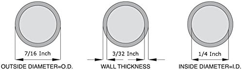 Tubulação de silicone, 1/4 ID, 7/16 OD, 3/32 parede - 10 pés