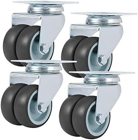 Rodas de rodas de giro de 4pcs Lumecube 4 polegadas de 2 polegadas de borracha de borracha macia com freio para rodas de mobília de carrinho de plataforma rodízios de placas de placas