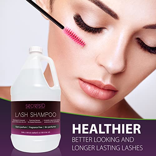 Lash Shampoo Bulk for Professional Lash Extension | 1 galão com 50 cartões de extensão de cílios | Limpador de espuma