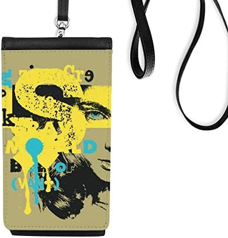 Diythinker Graffiti Street amarelo azul preto mulher telefone carteira pendurada bolsa móvel bolso preto