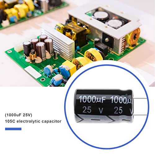 50pcs Capacitores eletrolíticos Capacitores eletrolíticos de alumínio 1000UF ± 20% 25V Acessórios para reparar TVs LCD Displays LCD