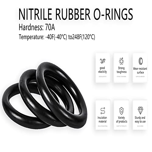 OTHMRO 20PCS Nitrile Rubber O-rings, arame de 1,5 mm DIA 6mm od métrica de vedação NBR lavadora de borracha NBR para vedação de