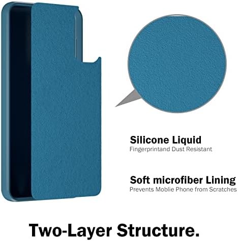 Kswous Galaxy A53 5G capa de telefone com protetor de tela [2 pacote], silicone líquido slim 360 ° Rotativo Kickstand Microfiber Interior Caminho de protetor de borracha à prova de choque, azul