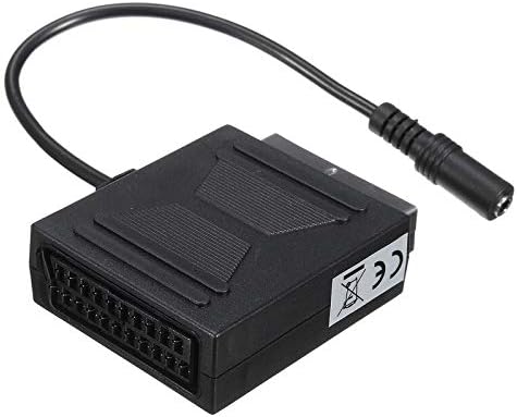 GIMAX 1PC Black Stéreo Audio Audio Scart Adapter Male a 3,5mm Jack Adaptadores femininos Cabo