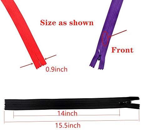 Yaka 60pcs nylon zíperes invisíveis alfaiate ferramentas de costura acessórios de vestuário de 7 polegadas Zippers invisíveis