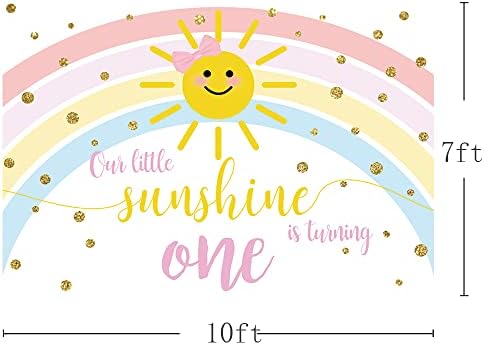 Mehofond 10x7ft Rainbow Birthday Birthday Sunshine Girls 1st Bday Party Decorations Background Our Little Sunshine está