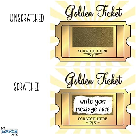 My Scratch Offs Golden Ticket Diy Faça seu próprio arranhão ingressos PRIMEIROS PROMUROS DE PROMOVENÇÃO PROMOVENÇÃO