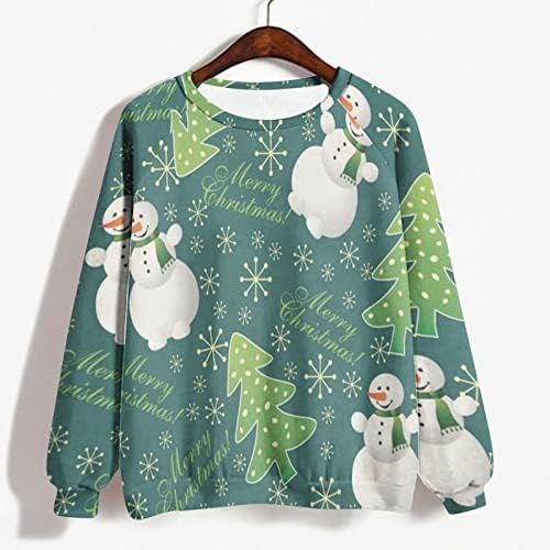 Women Raglan Crewneck tops Christmas Recasinha fofa do Papai Noel