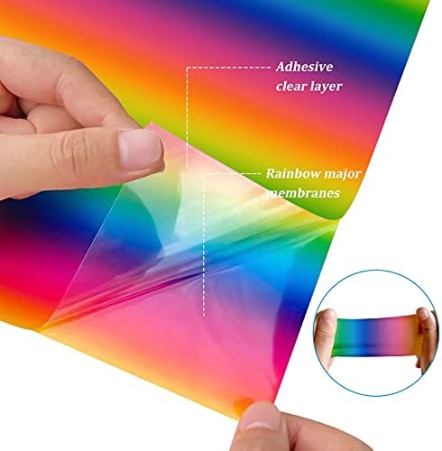 Rainbow HTV Vinil Ferro na transferência de calor Vinil Prata Metalic Prata Iridescente Plóteres de prensa para máquina de adesivos de cortador cromo e camisetas DIY