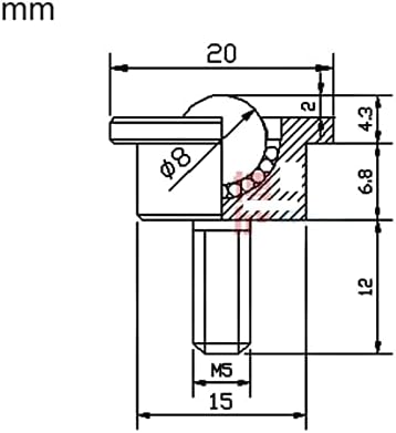 Roda de bola de bola de pikis sp8-fl com parafuso de entrega em miniatura bola m5 parafuso carga urso de mobiliário de 10 kg 2pcs